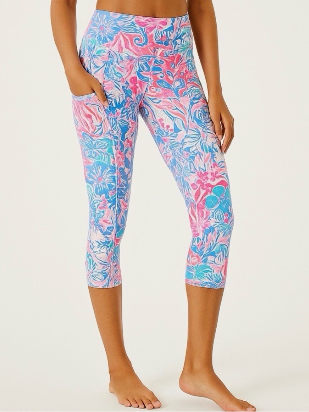 Lilly Pulitzer luxletic Weekender Midi Leggings Viva La Lilly UPF 50